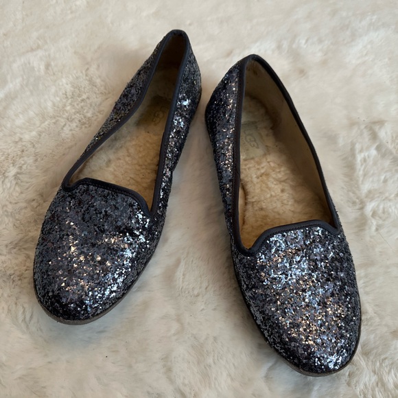 UGG Shoes - Gray glitter Ugg flats